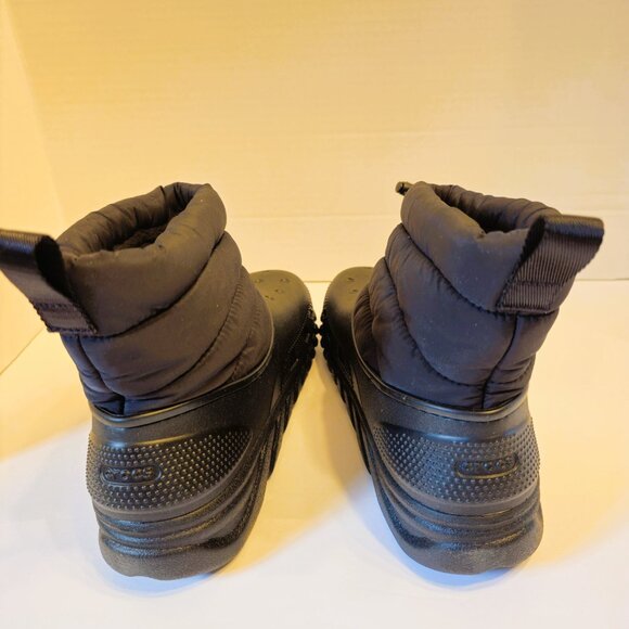 Crocs Black Snow Boots Duet Max - Fuzz Lined Waterproof Size 5 M/ 7 W - Picture 5 of 9